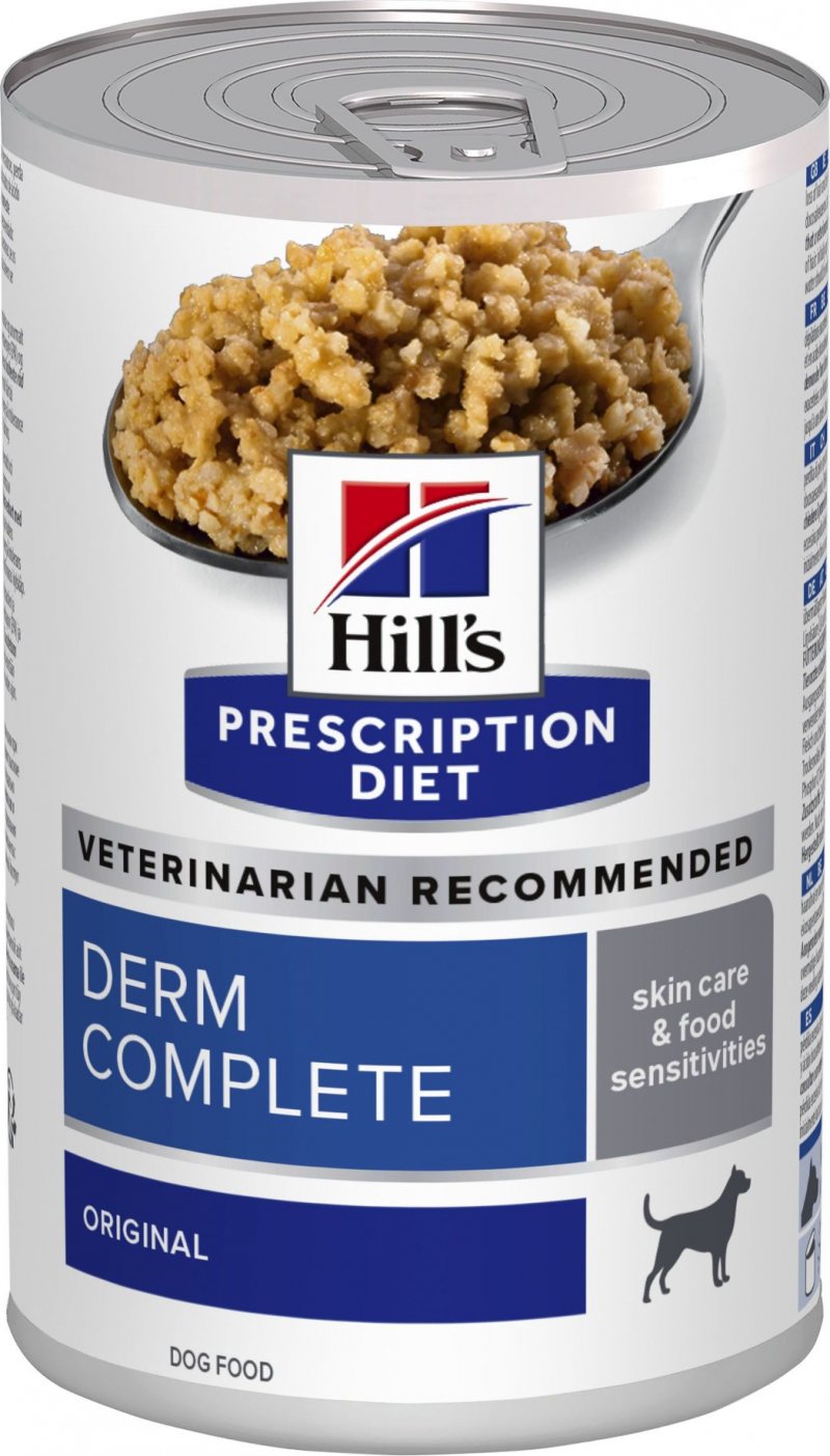 Prescription Diet Derm Complete Sensibilidades Alimentarias Lata 370g - Hills Prescription Diet Derm Complete Sensibilidades Alimentarias Lata 370g - Hills